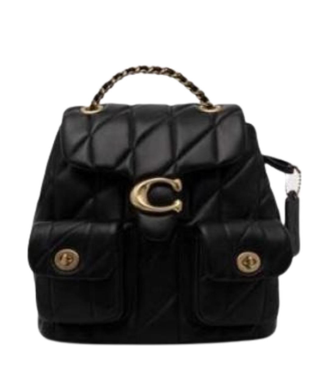 COACH Черный кожаный рюкзак, фото 1