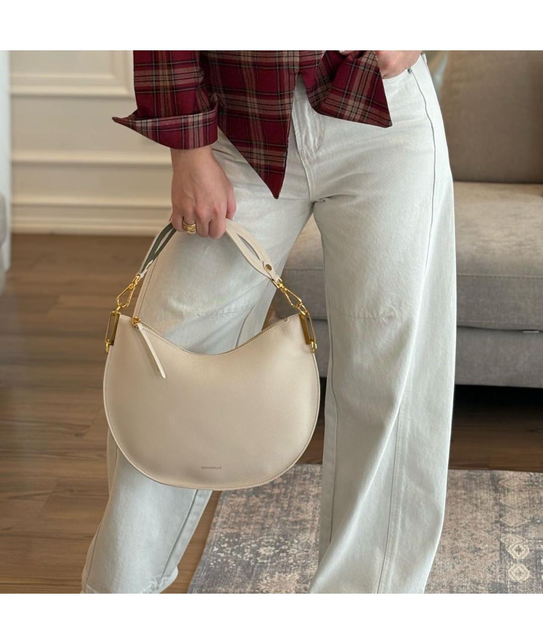 COCCINELLE Бежевая кожаная сумка через плечо, фото 2