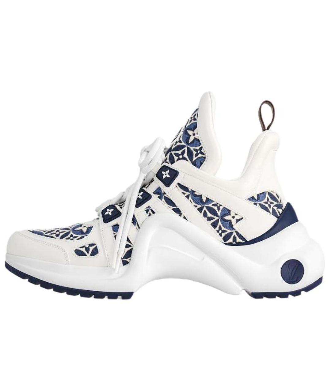 LOUIS VUITTON Синие кожаные кроссовки, фото 2