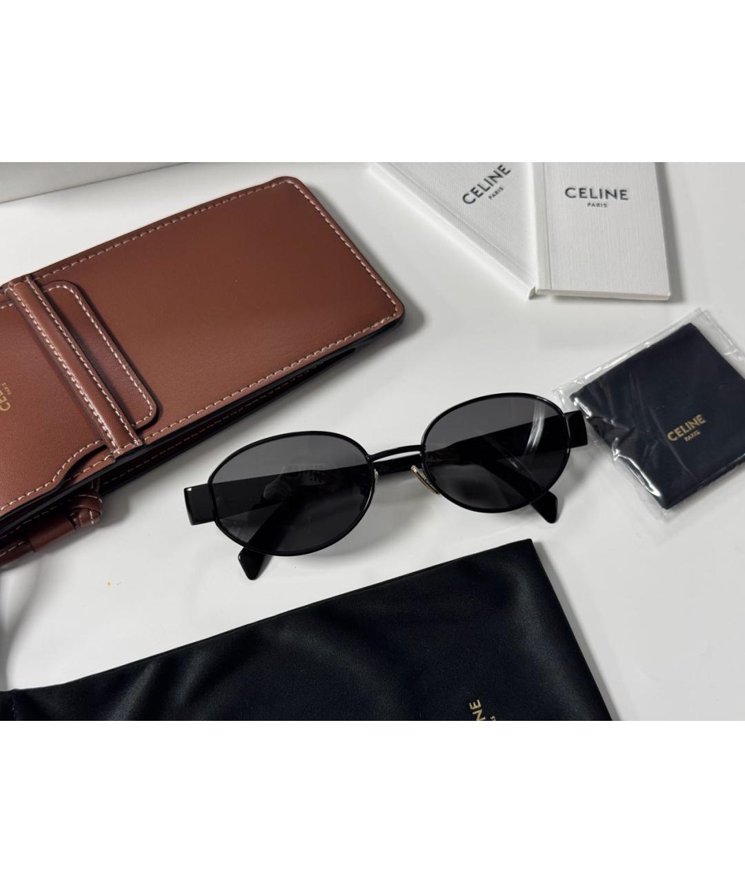 CELINE Черные металлические солнцезащитные очки, фото 2