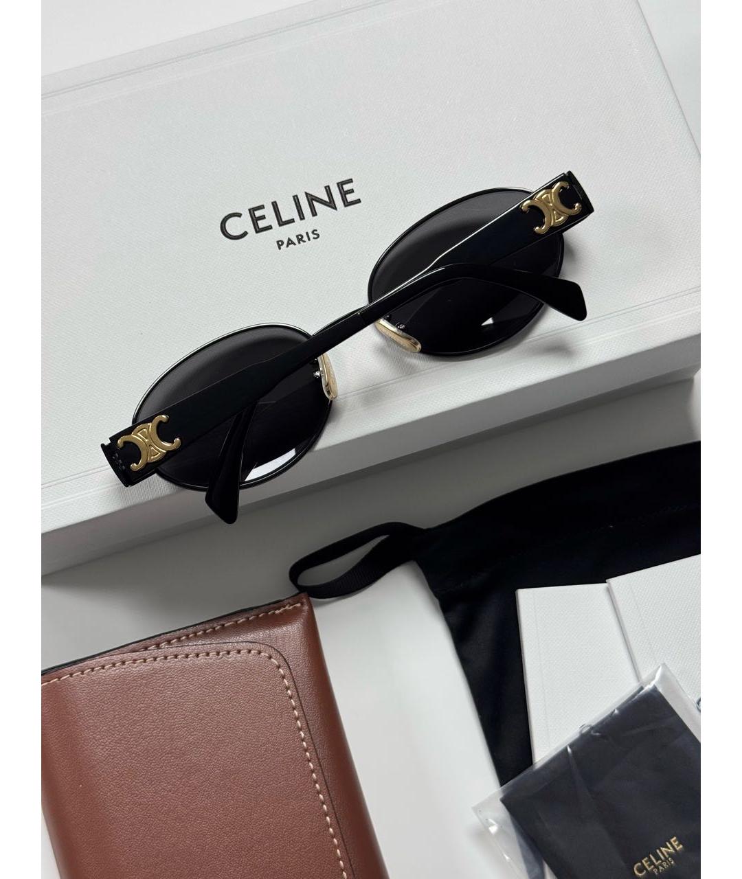 CELINE Черные металлические солнцезащитные очки, фото 6