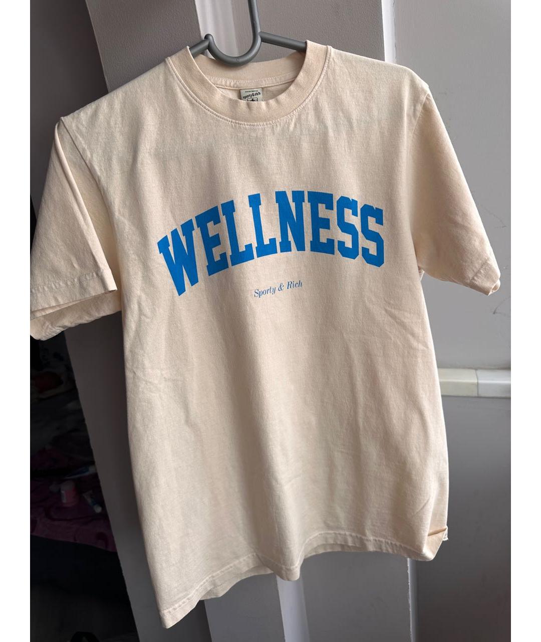 SPORTY AND RICH Бежевая хлопковая футболка, фото 2
