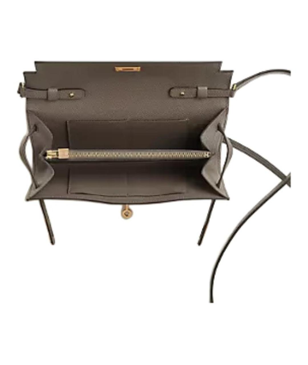 HERMES Коричневая кожаная сумка через плечо, фото 3