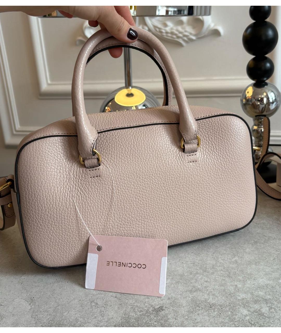 COCCINELLE Бежевая кожаная сумка через плечо, фото 5