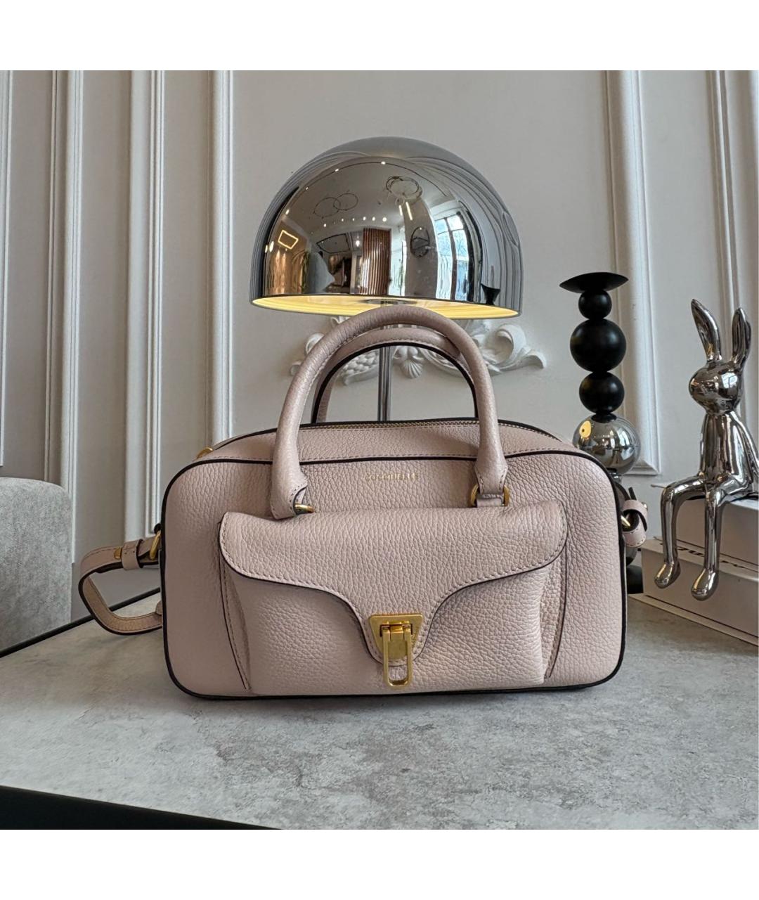 COCCINELLE Бежевая кожаная сумка через плечо, фото 3