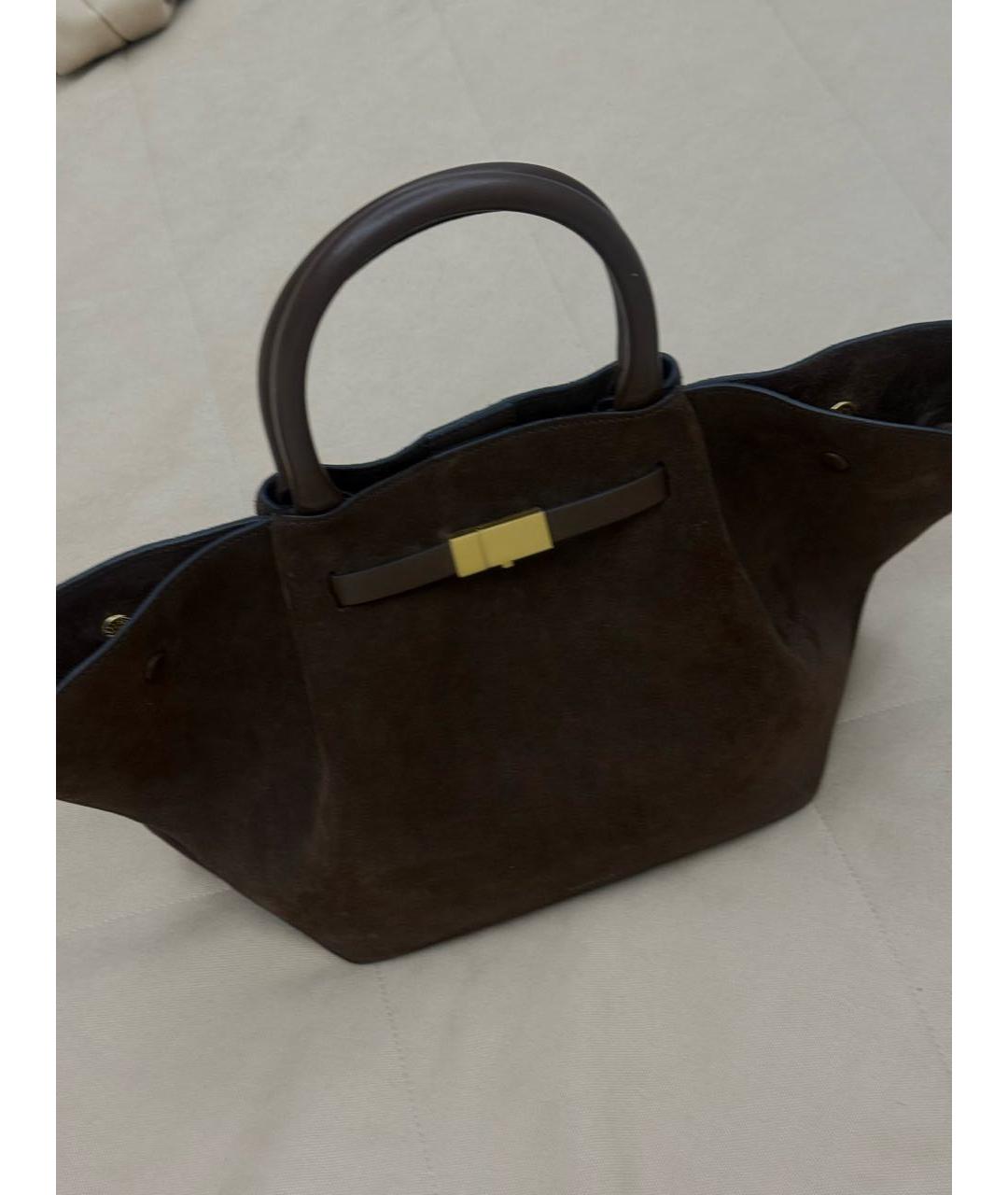 DEMELLIER Коричневая замшевая сумка с короткими ручками, фото 5