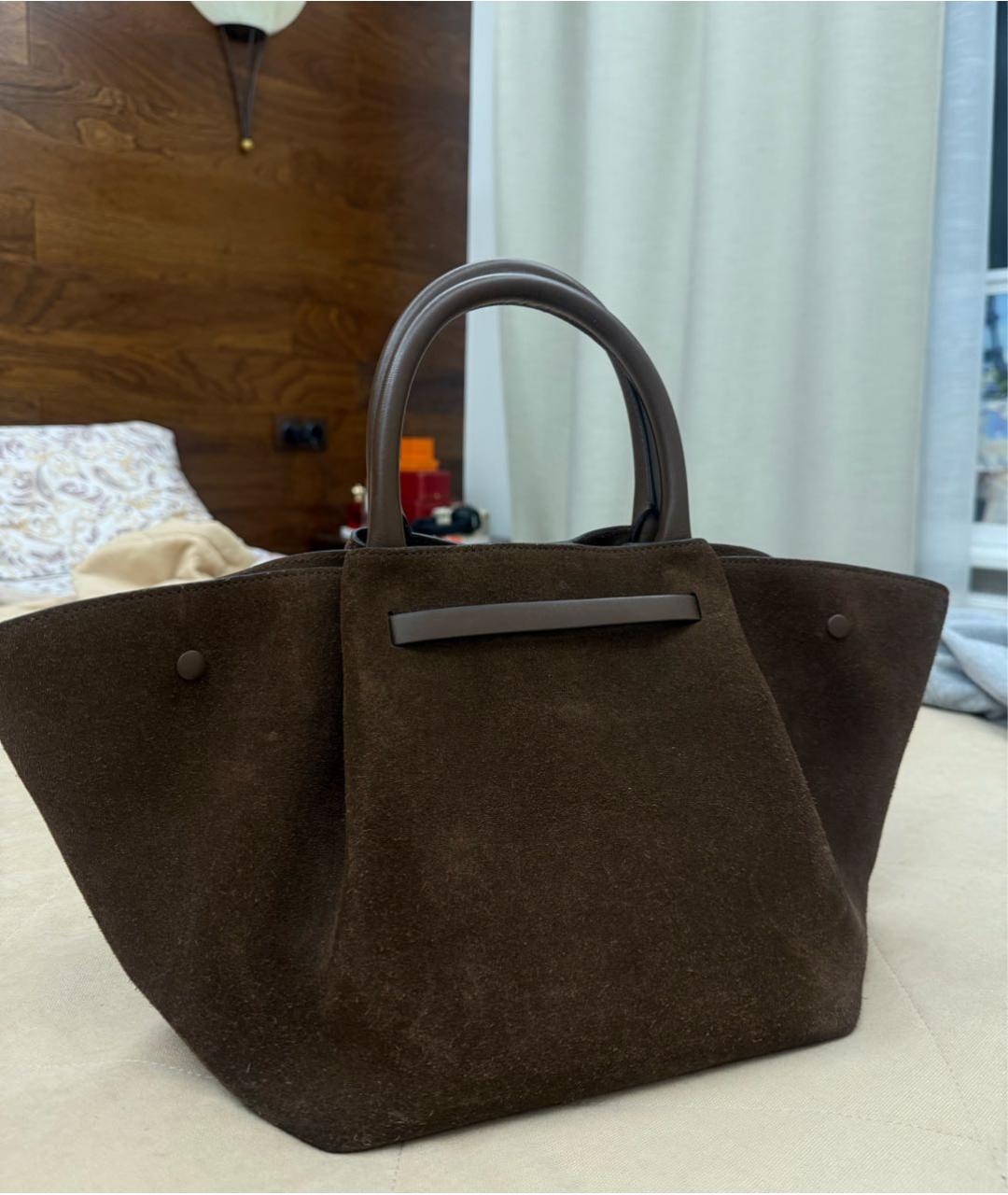 DEMELLIER Коричневая замшевая сумка с короткими ручками, фото 3