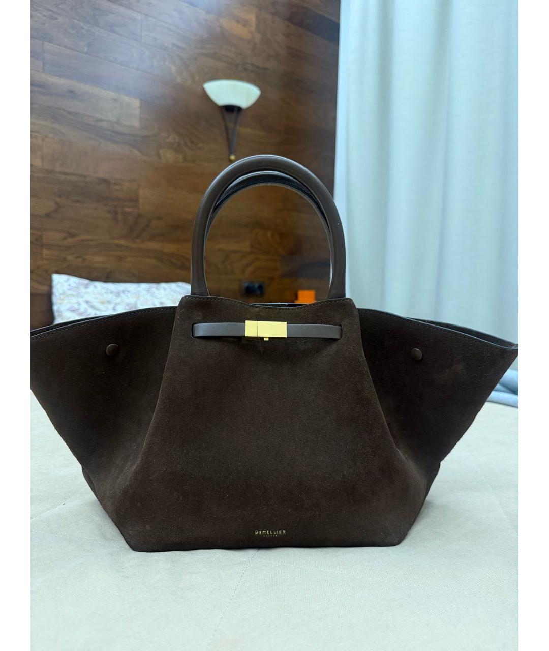 DEMELLIER Коричневая замшевая сумка с короткими ручками, фото 7