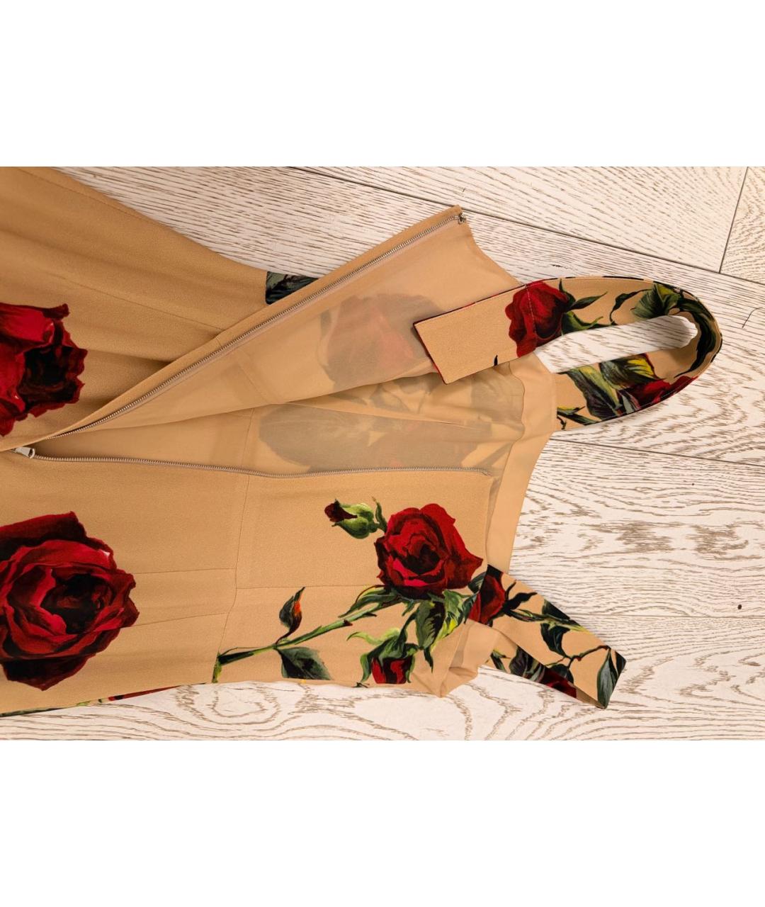 DOLCE&GABBANA Бежевый вискозный сарафан, фото 6