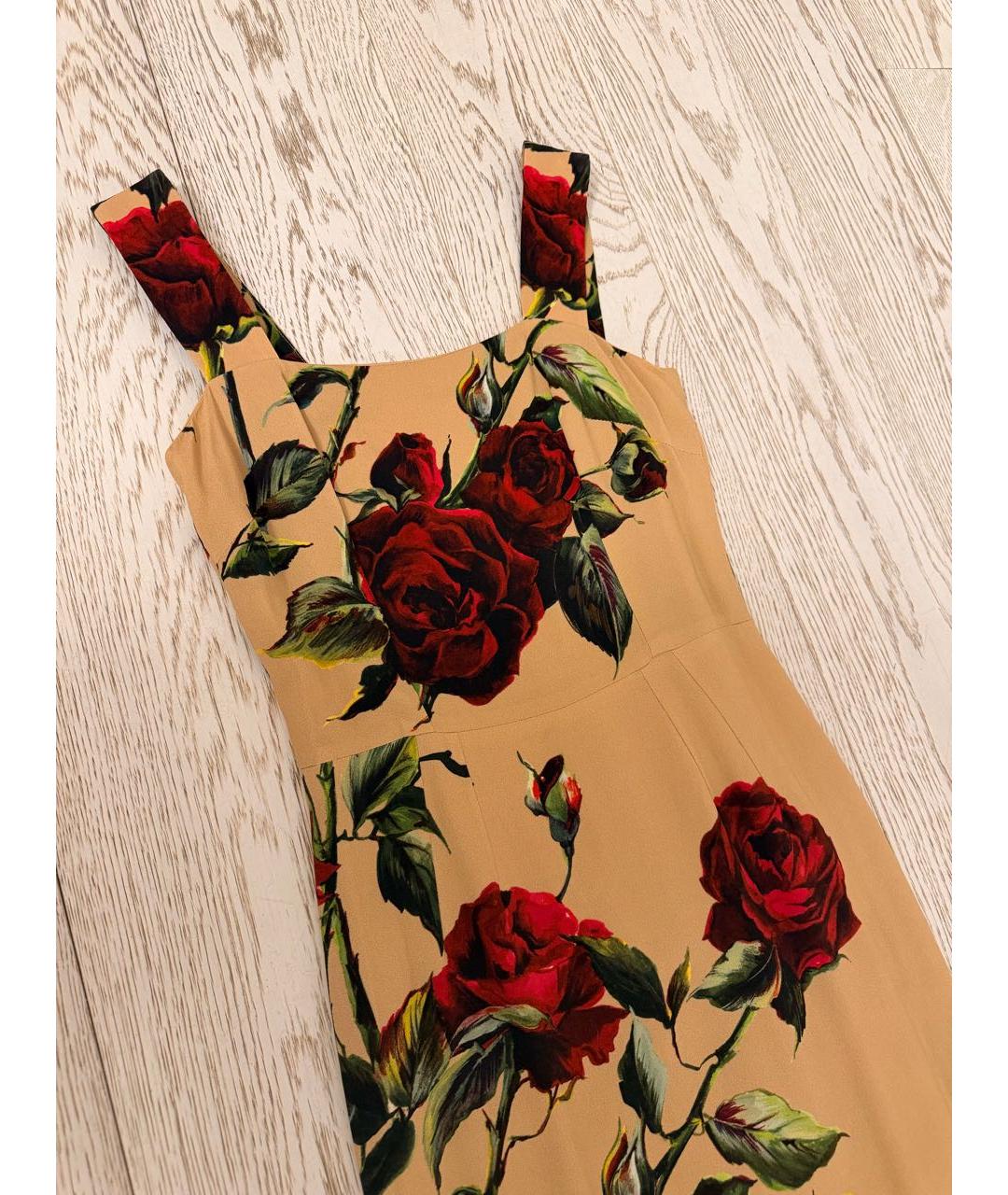 DOLCE&GABBANA Бежевый вискозный сарафан, фото 4