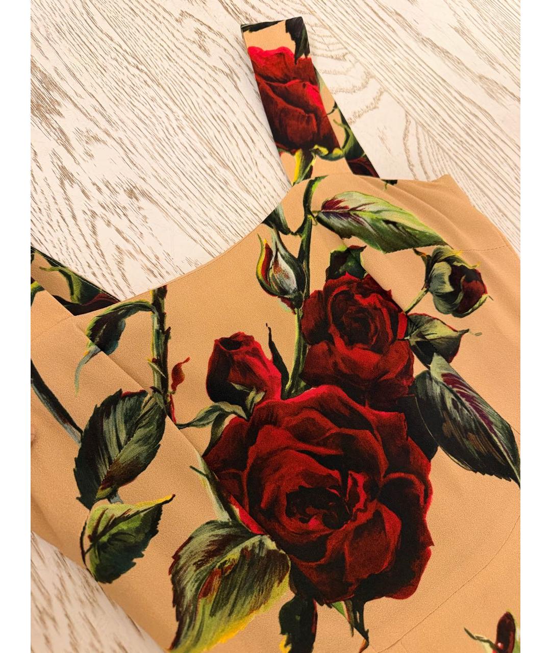 DOLCE&GABBANA Бежевый вискозный сарафан, фото 3