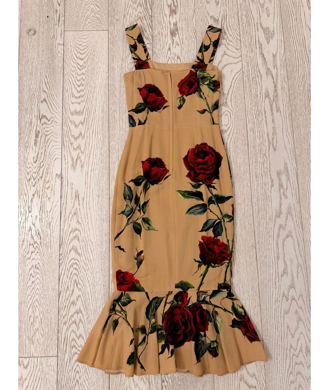 DOLCE&GABBANA Бежевый вискозный сарафан, фото 7