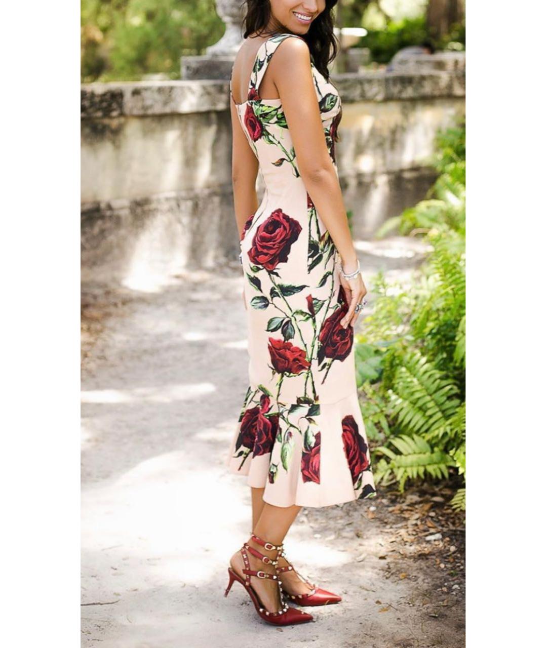 DOLCE&GABBANA Бежевый вискозный сарафан, фото 2