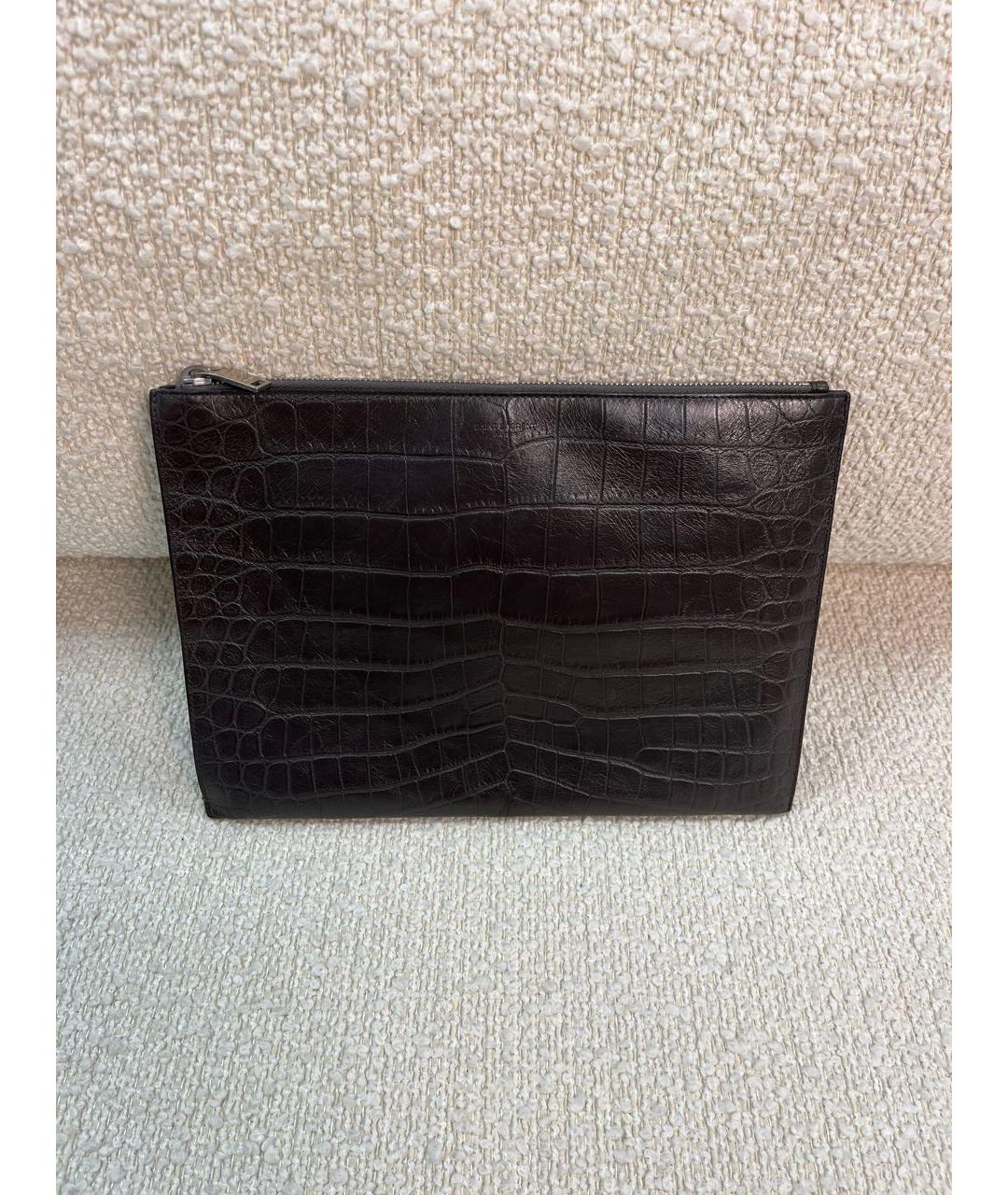 SAINT LAURENT Коричневая кожаная папка для документов, фото 9