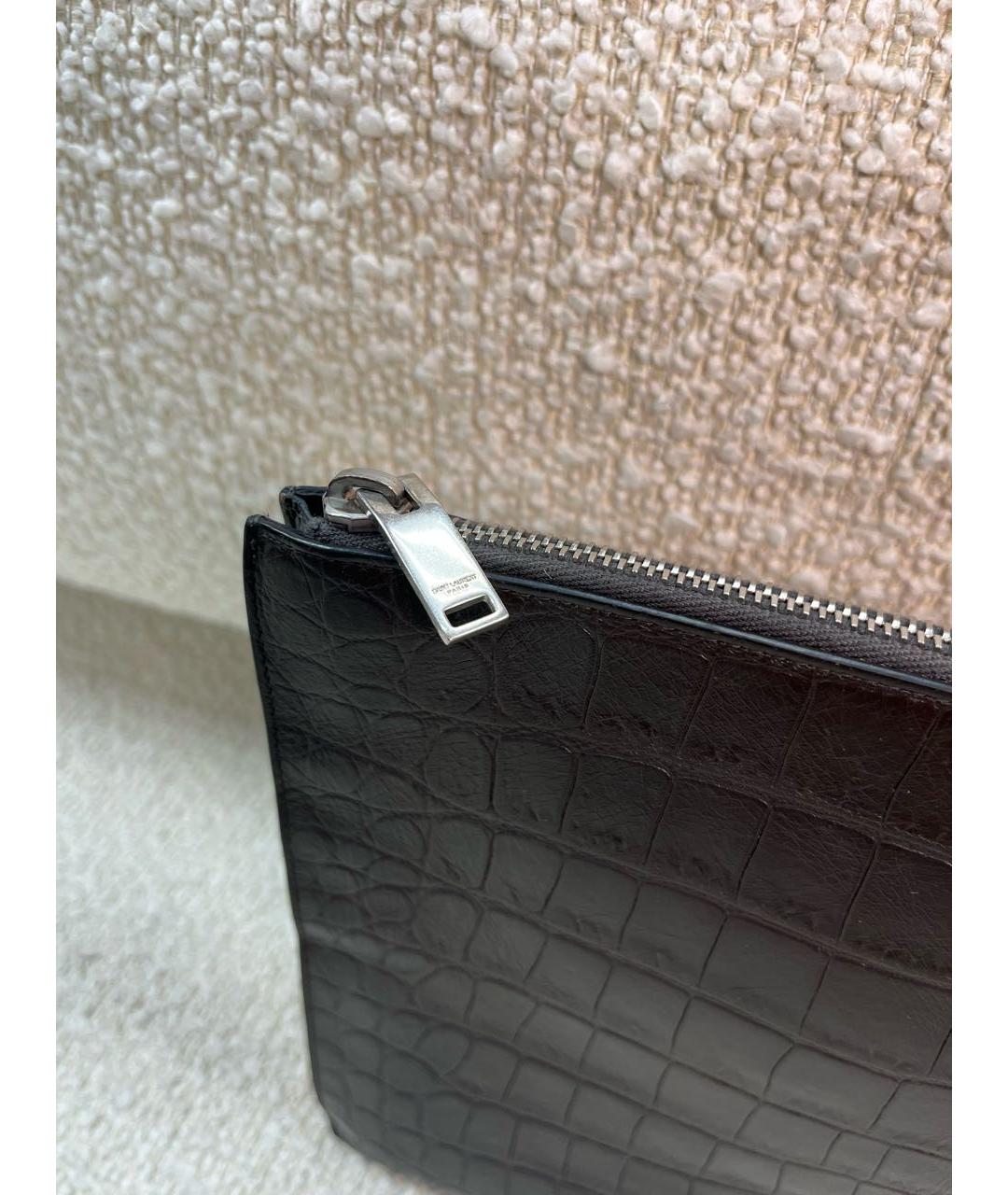 SAINT LAURENT Коричневая кожаная папка для документов, фото 4