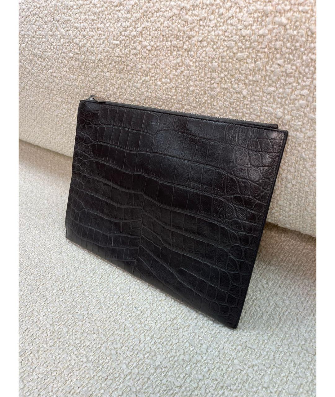 SAINT LAURENT Коричневая кожаная папка для документов, фото 5