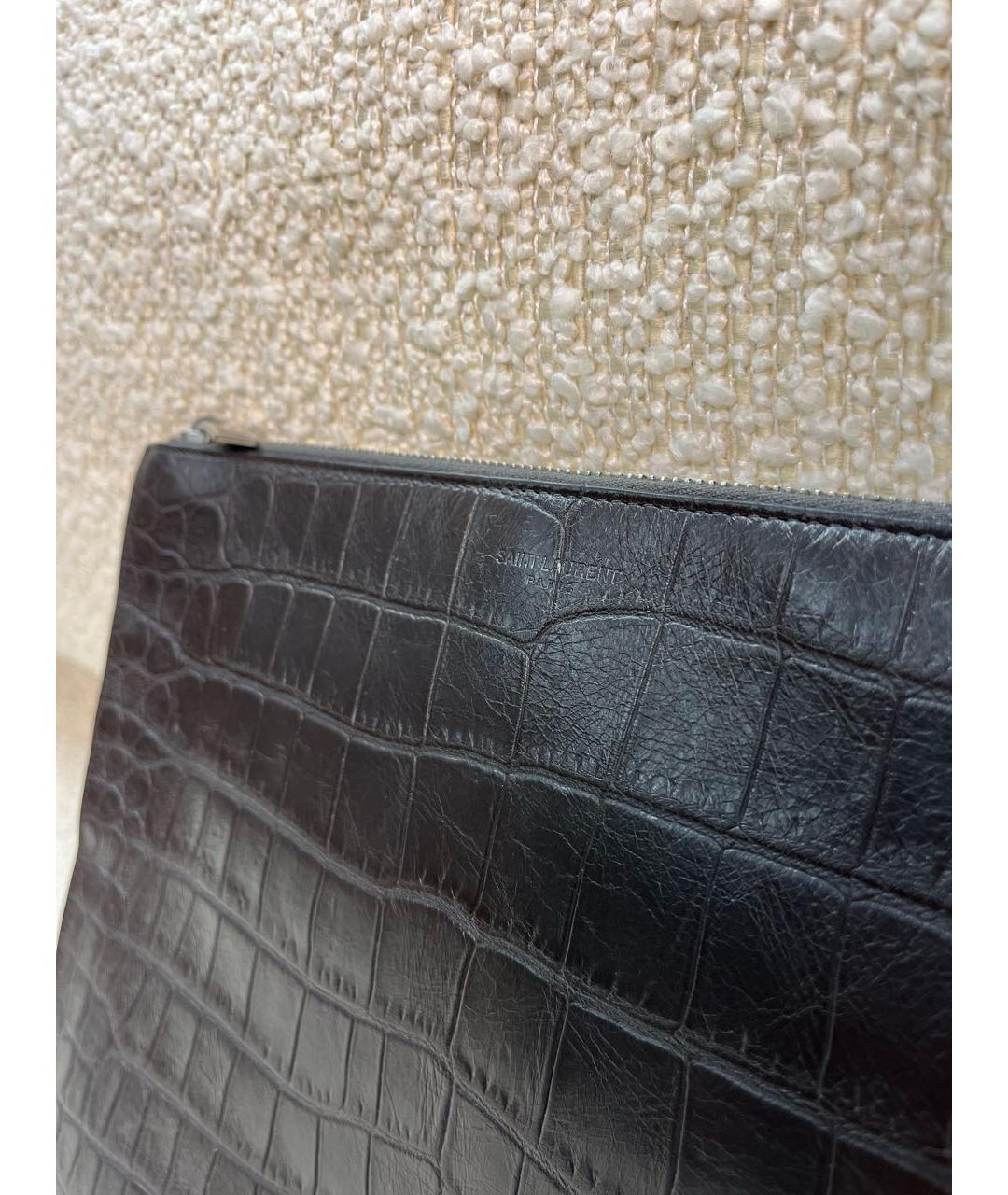 SAINT LAURENT Коричневая кожаная папка для документов, фото 6