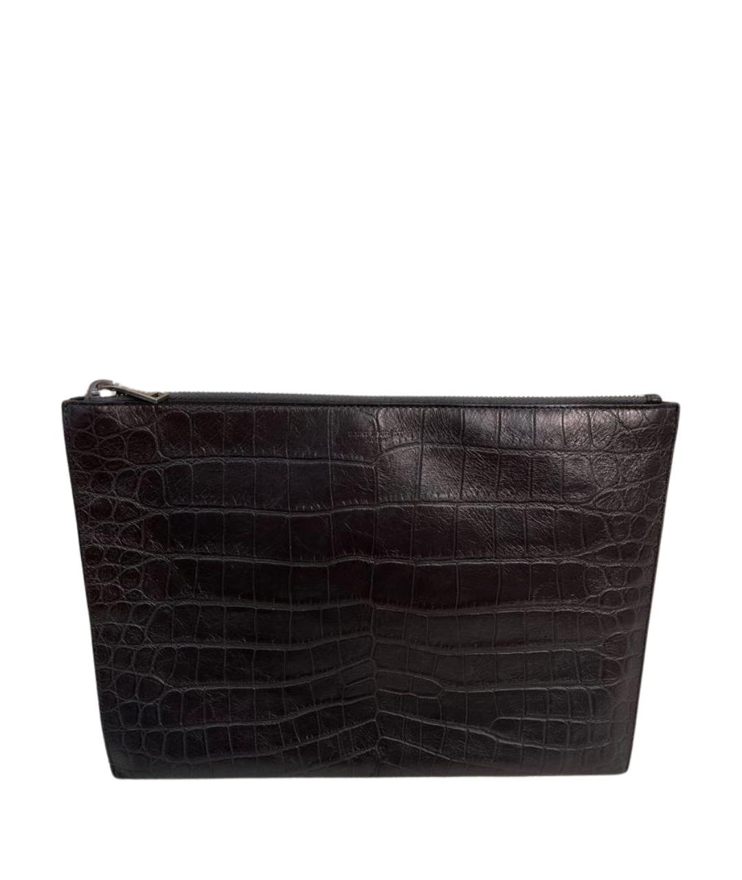 SAINT LAURENT Коричневая кожаная папка для документов, фото 1