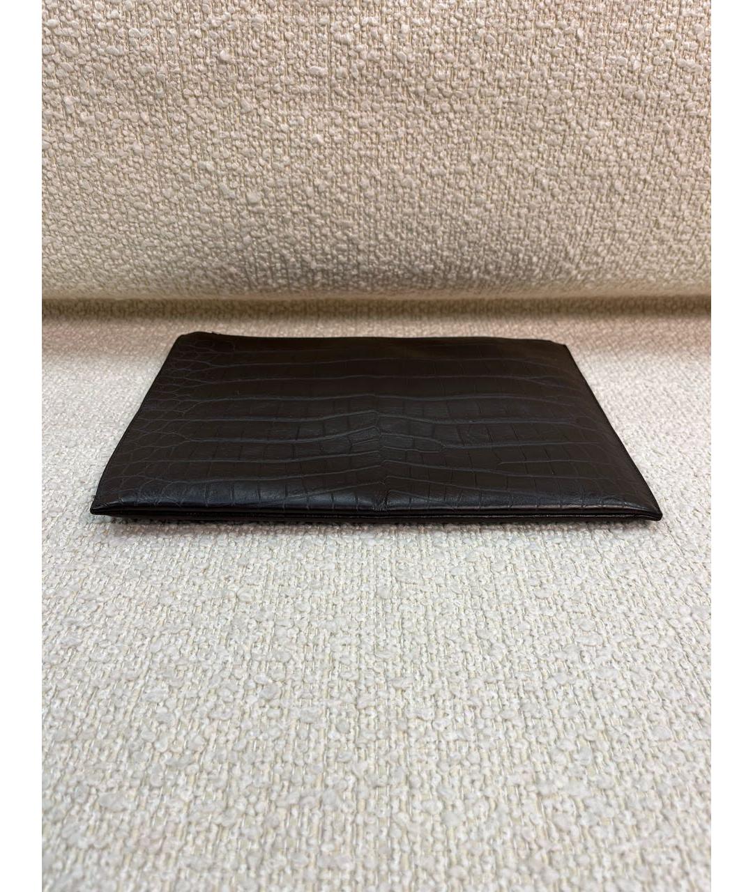 SAINT LAURENT Коричневая кожаная папка для документов, фото 7