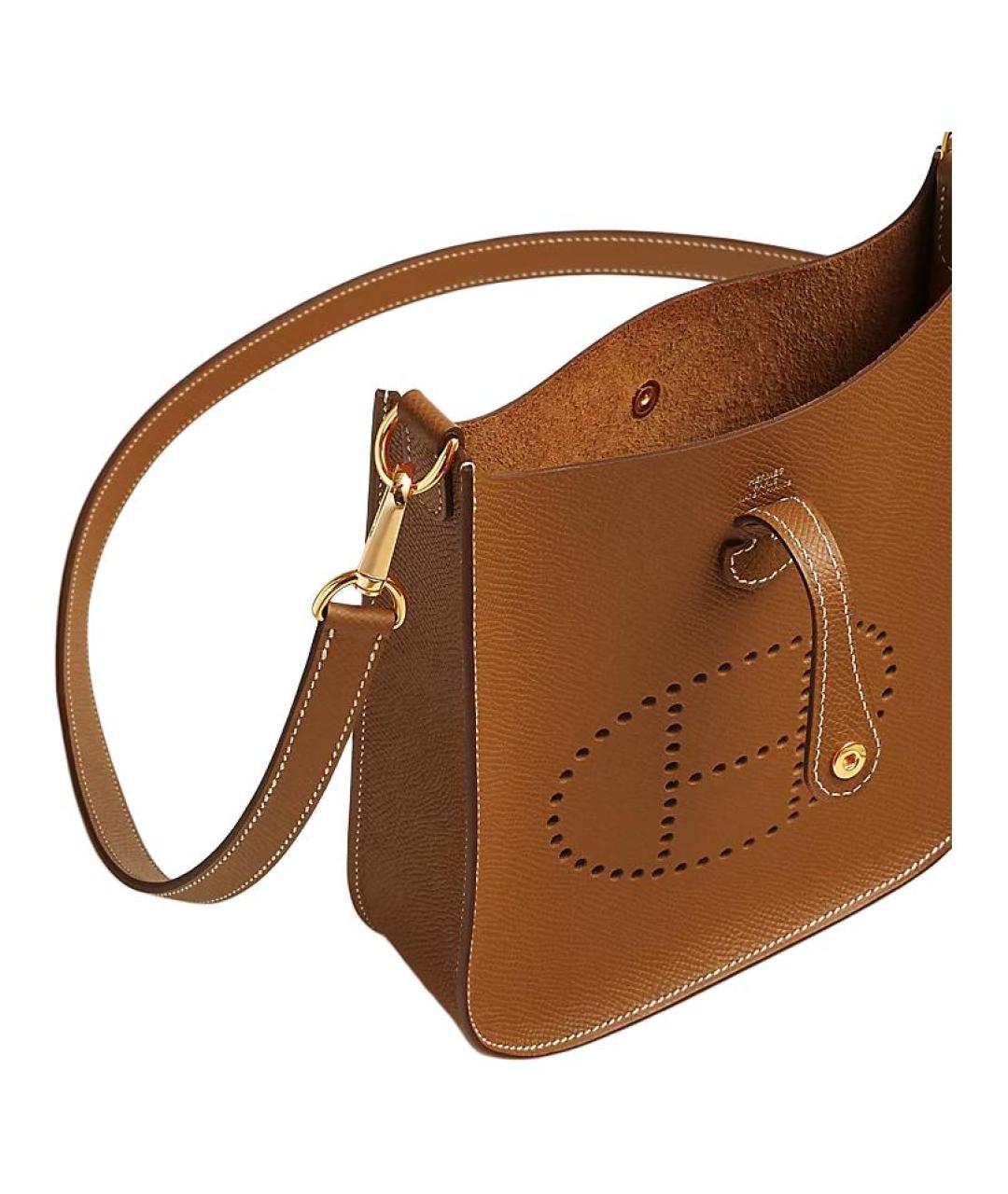 HERMES Коричневая кожаная сумка через плечо, фото 4