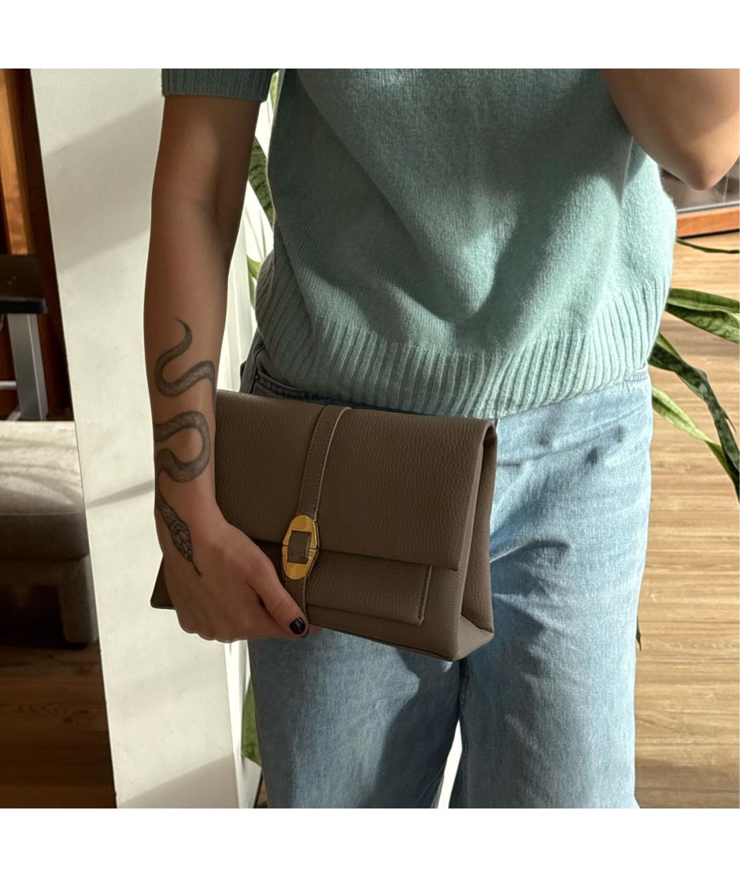 COCCINELLE Бежевая кожаная сумка через плечо, фото 3