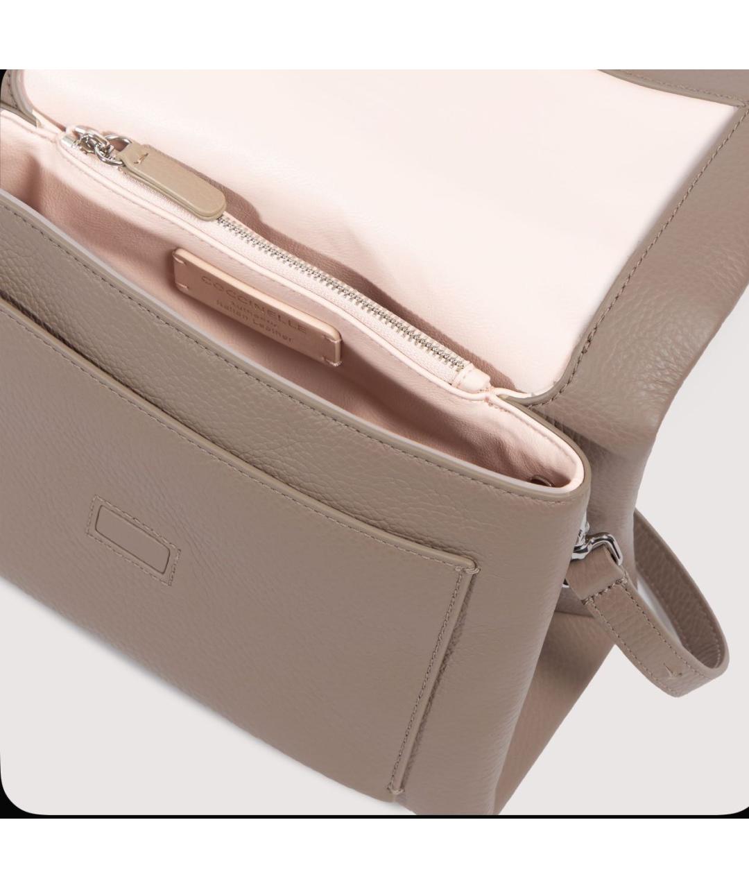 COCCINELLE Бежевая кожаная сумка через плечо, фото 7