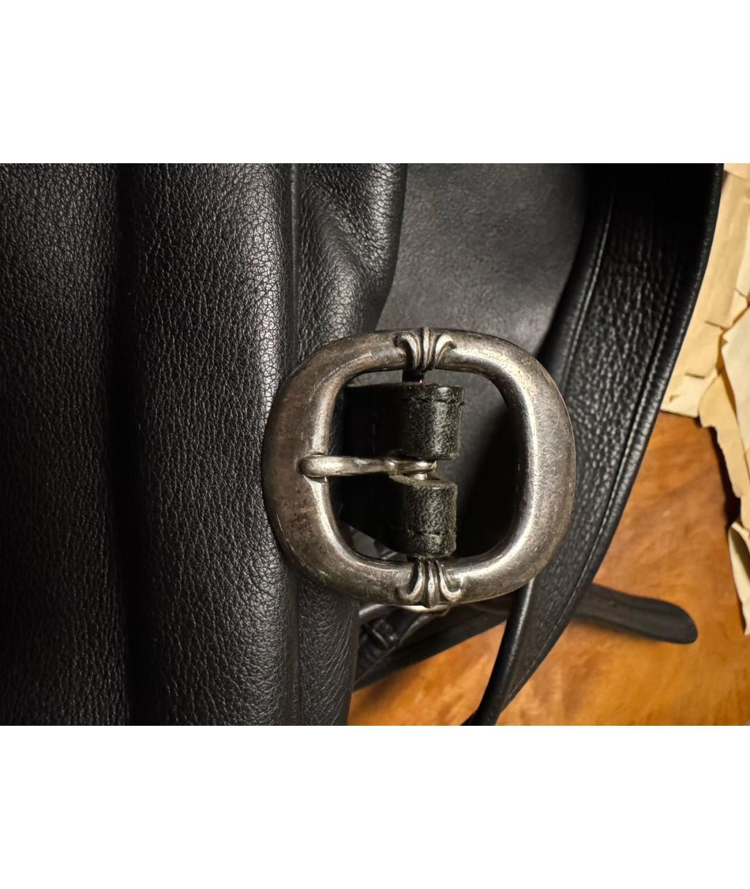 CHROME HEARTS Черная кожаная сумка на плечо, фото 7