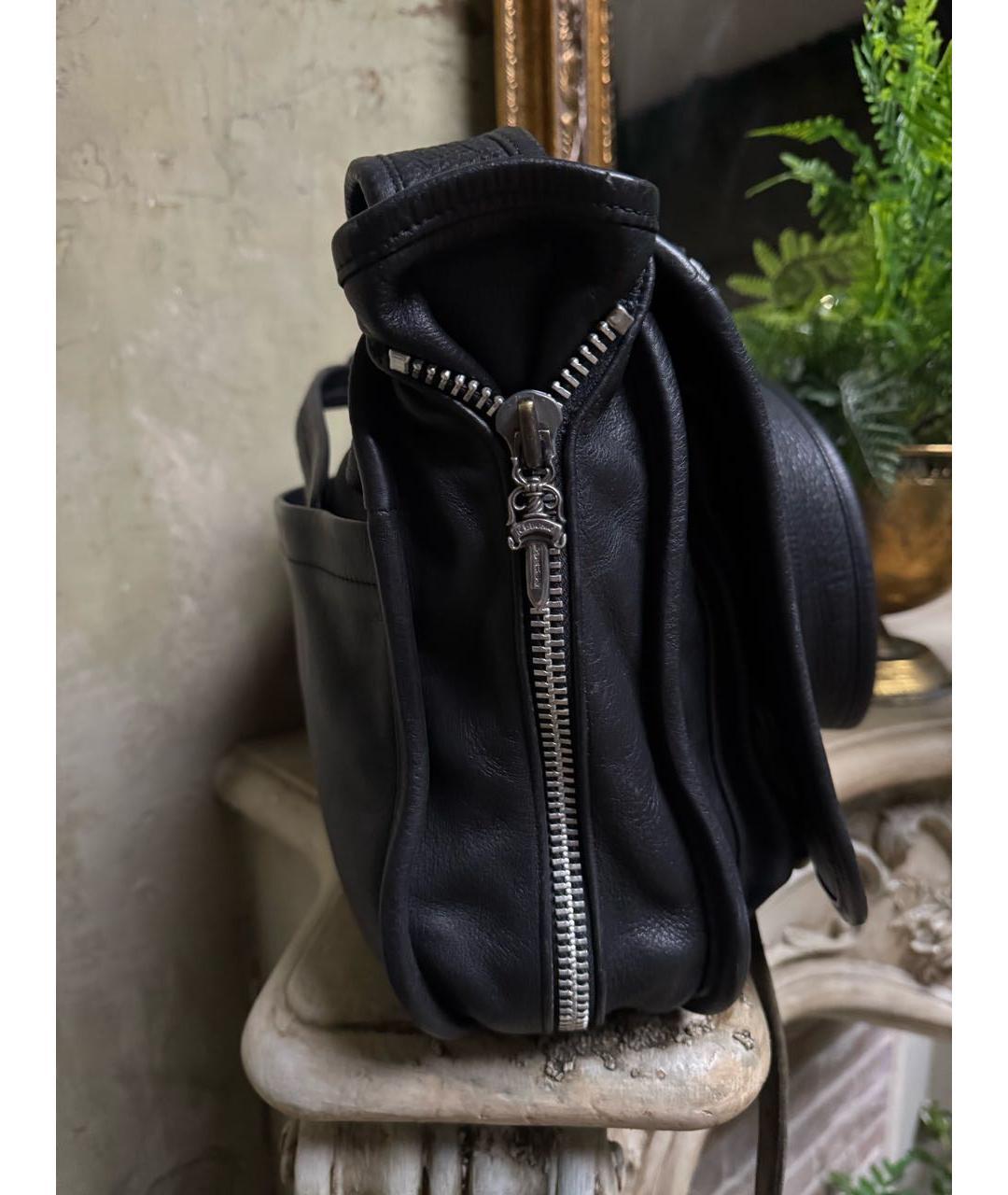 CHROME HEARTS Черная кожаная сумка на плечо, фото 2