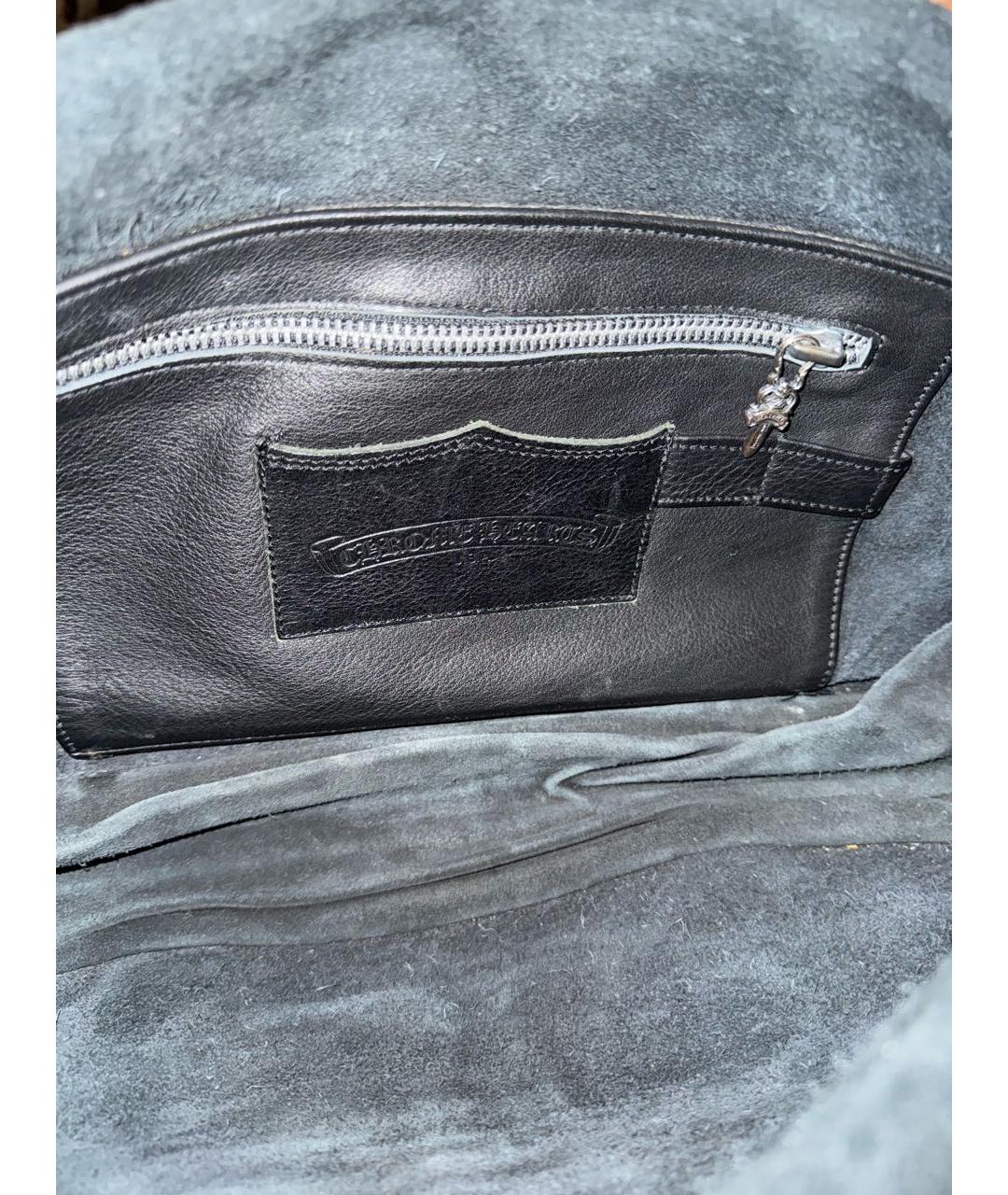 CHROME HEARTS Черная кожаная сумка на плечо, фото 8