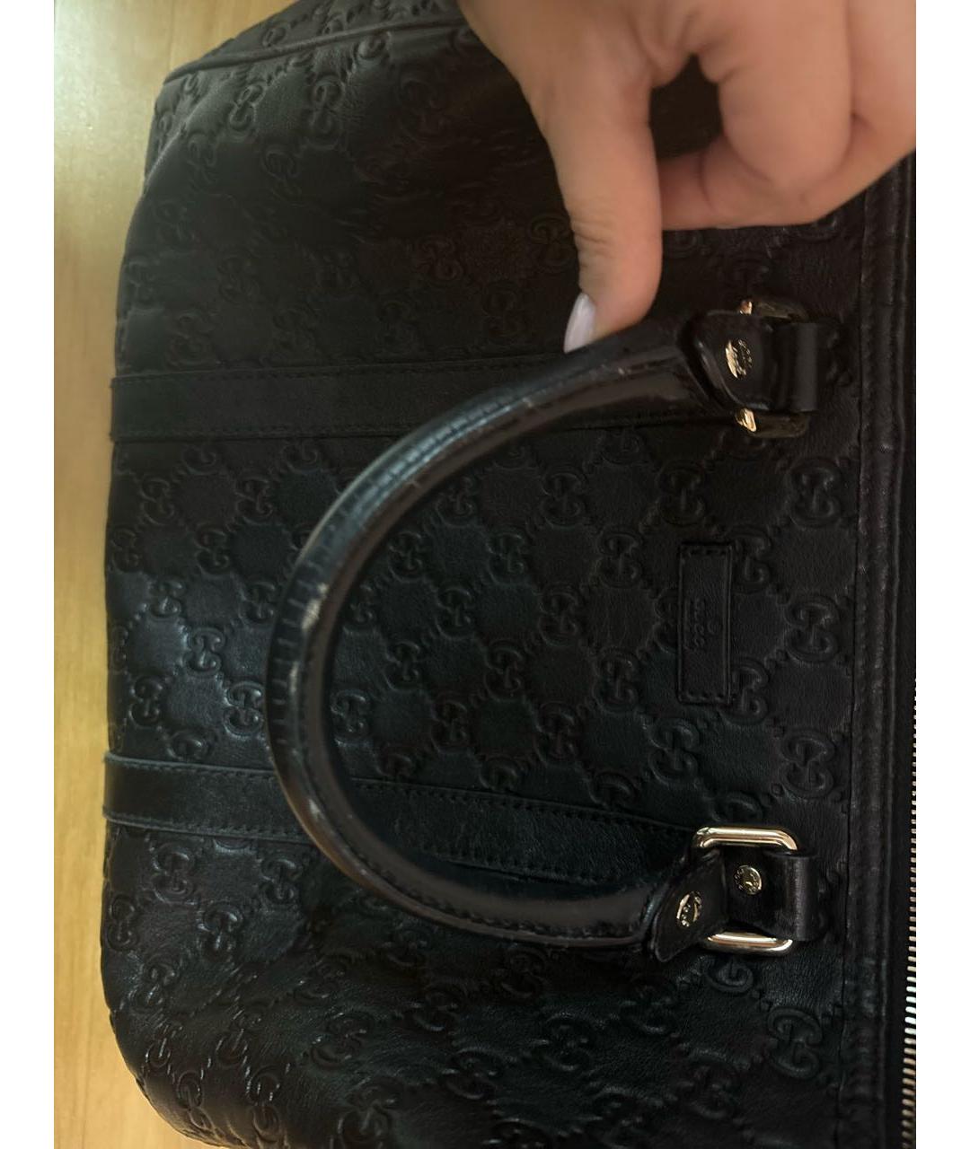 GUCCI Черная кожаная сумка с короткими ручками, фото 5