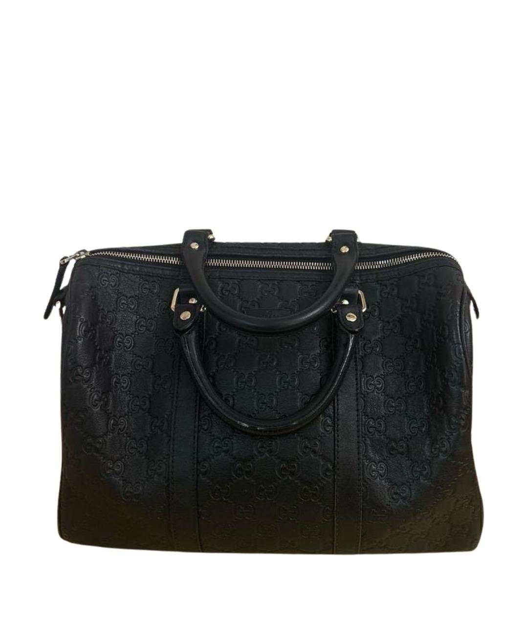 GUCCI Черная кожаная сумка с короткими ручками, фото 1