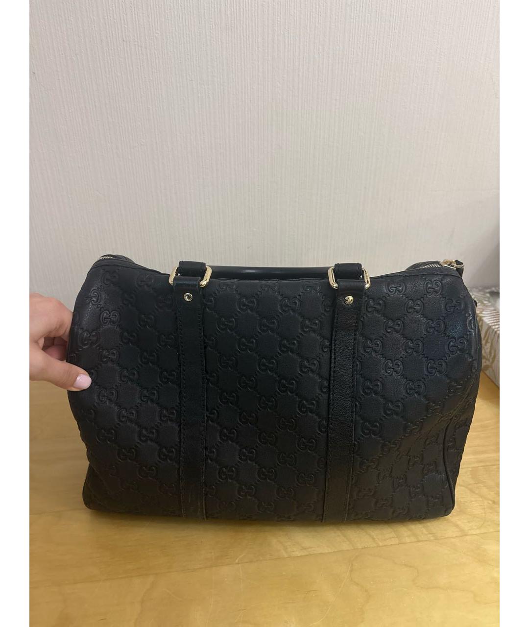 GUCCI Черная кожаная сумка с короткими ручками, фото 3