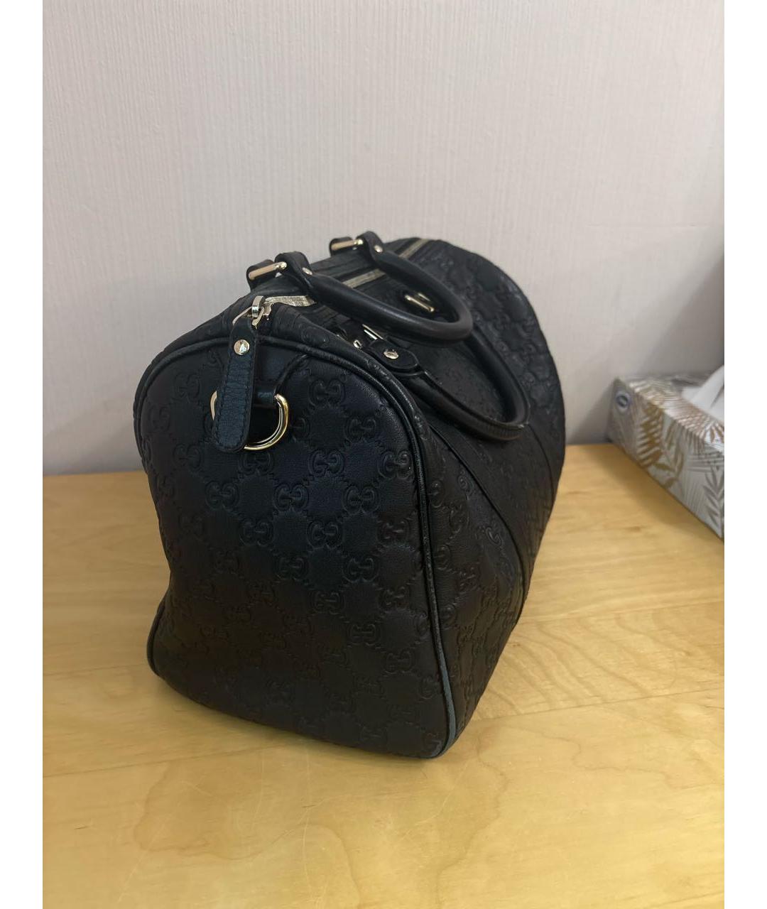 GUCCI Черная кожаная сумка с короткими ручками, фото 2