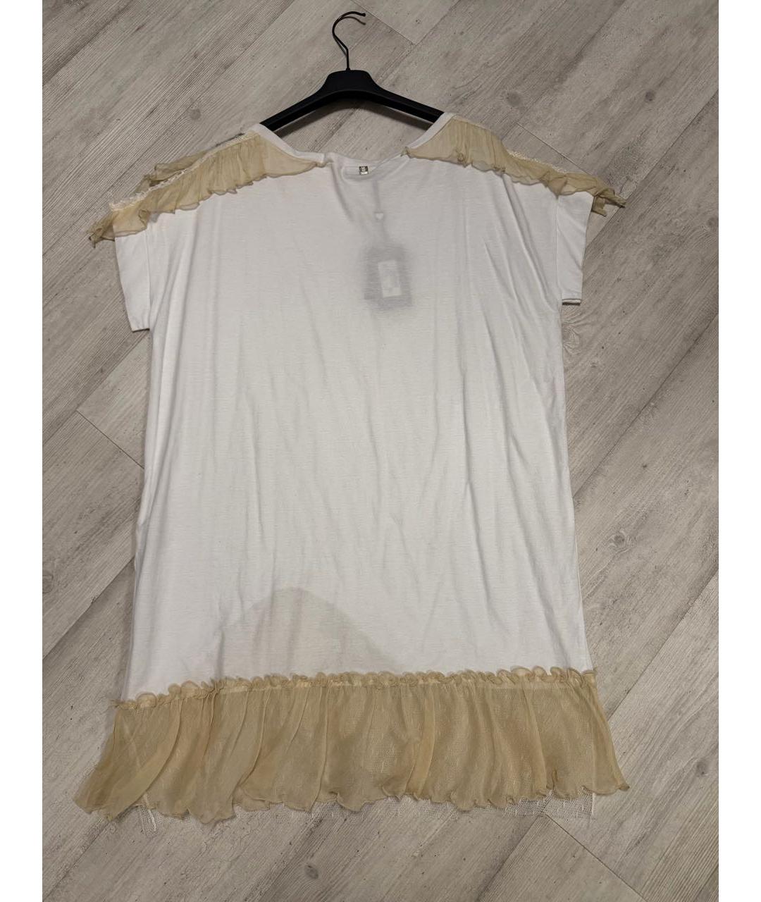 TWIN-SET Белое хлопковое повседневное платье, фото 2