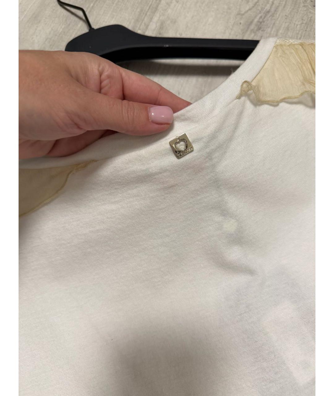 TWIN-SET Белое хлопковое повседневное платье, фото 5