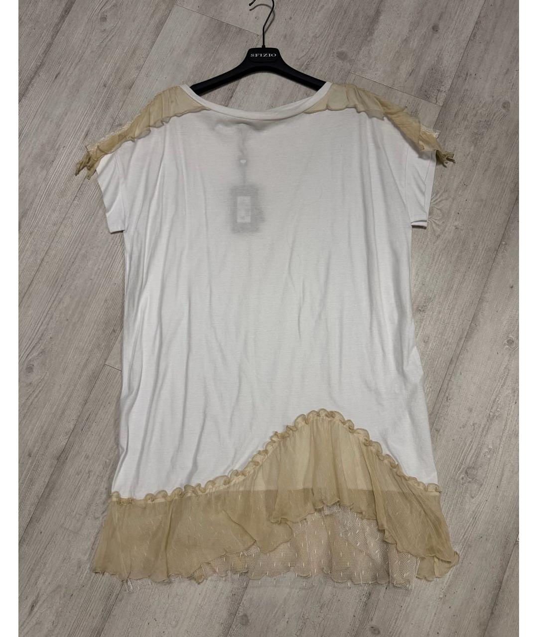 TWIN-SET Белое хлопковое повседневное платье, фото 6