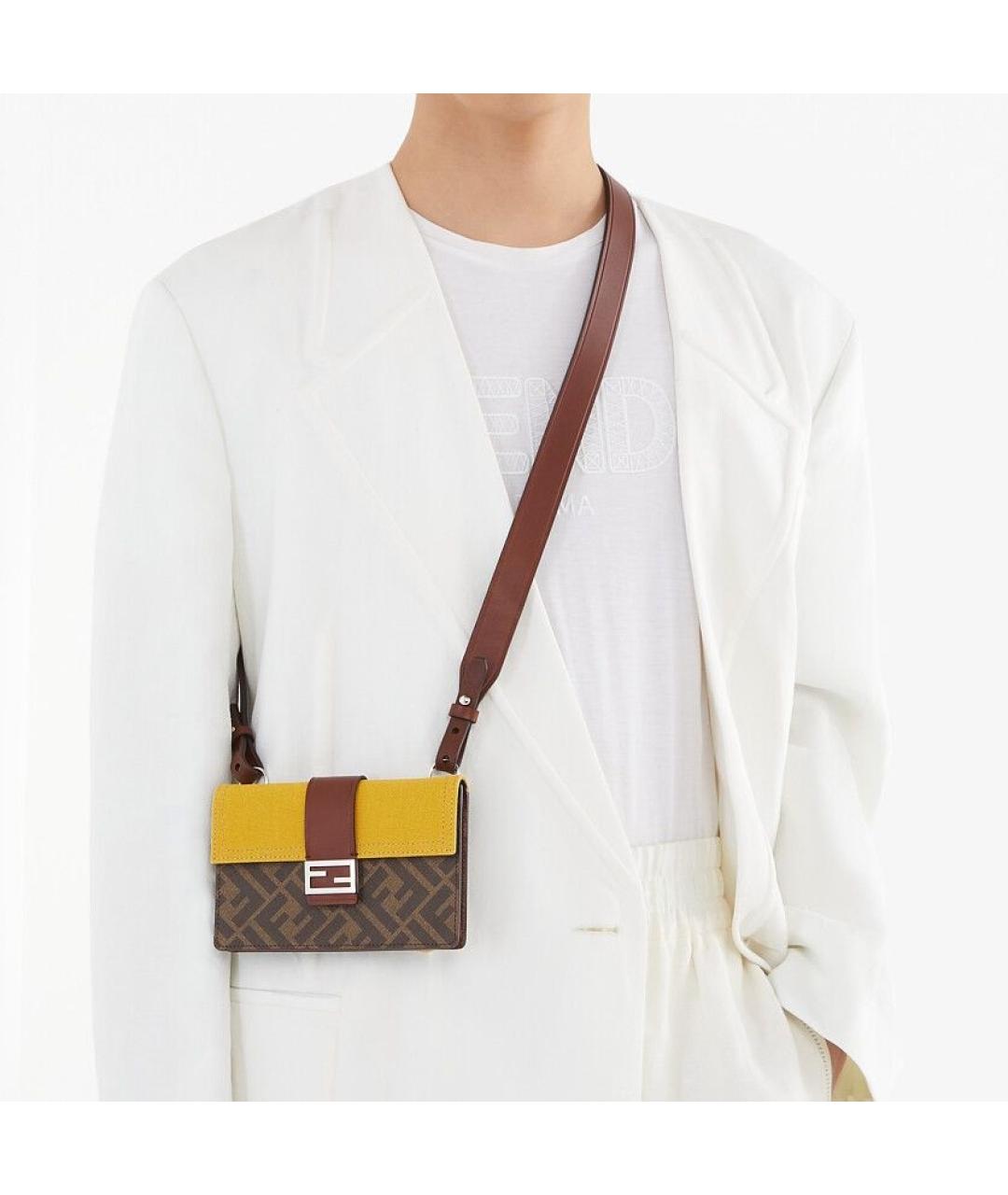 FENDI Коричневая сумка на плечо, фото 5