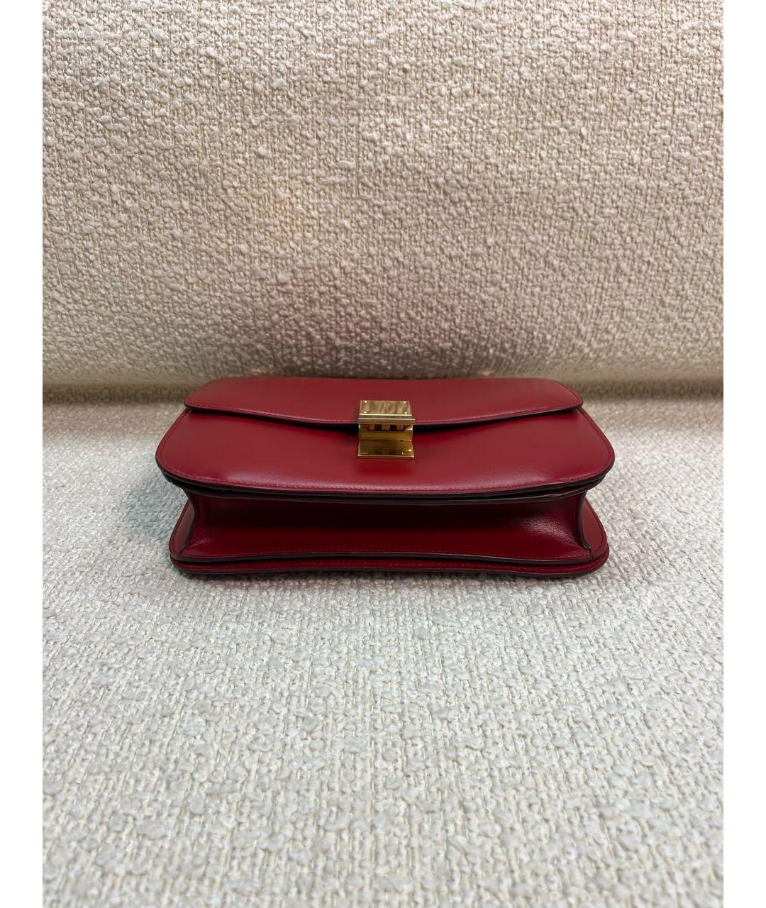 CELINE Красная кожаная сумка через плечо, фото 6