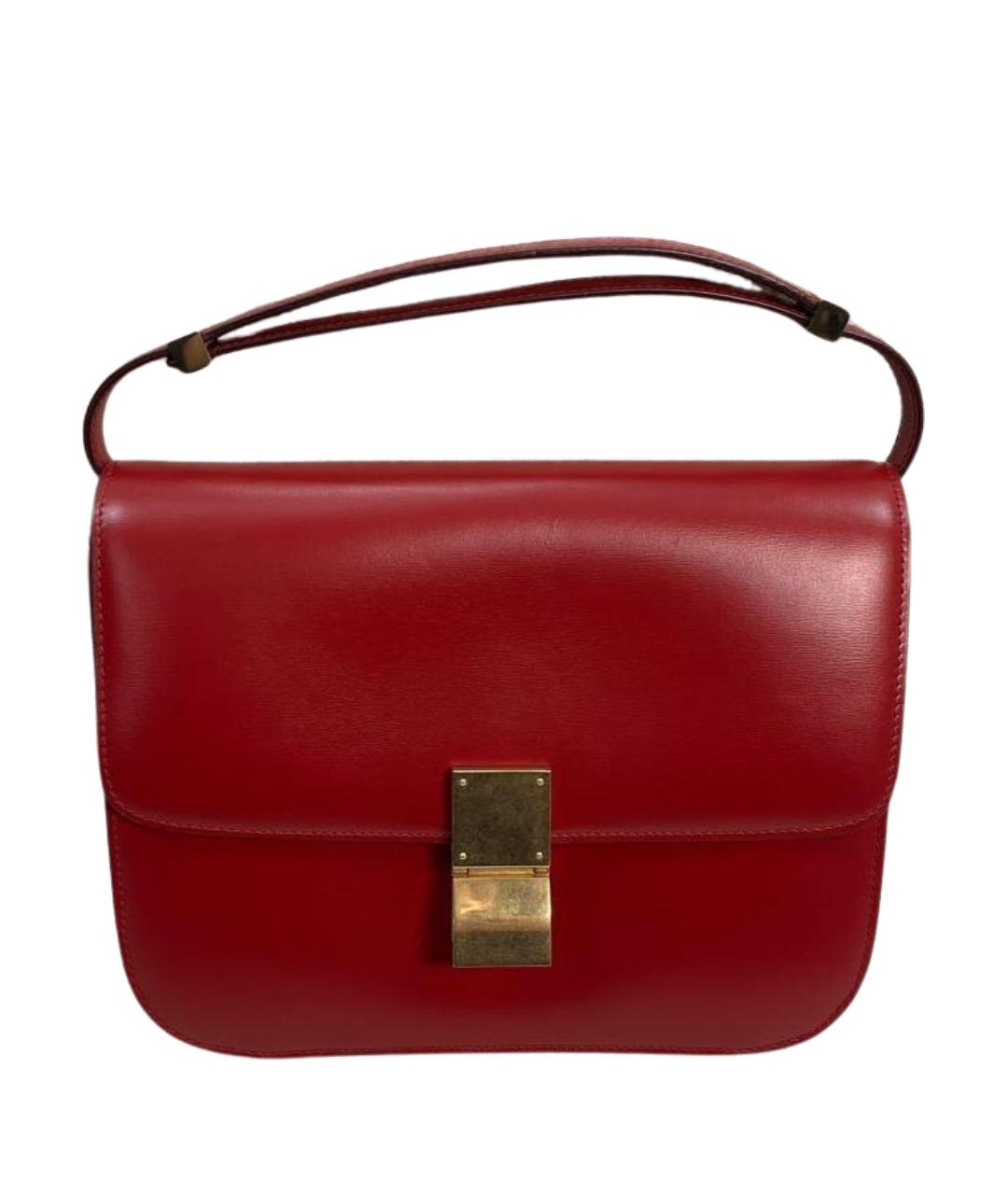 CELINE Красная кожаная сумка через плечо, фото 1