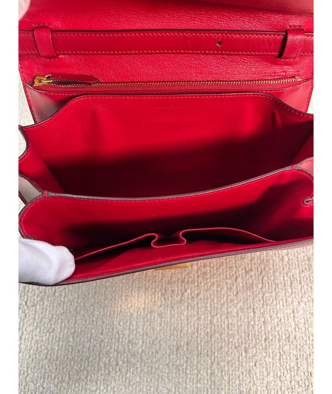 CELINE Красная кожаная сумка через плечо, фото 4