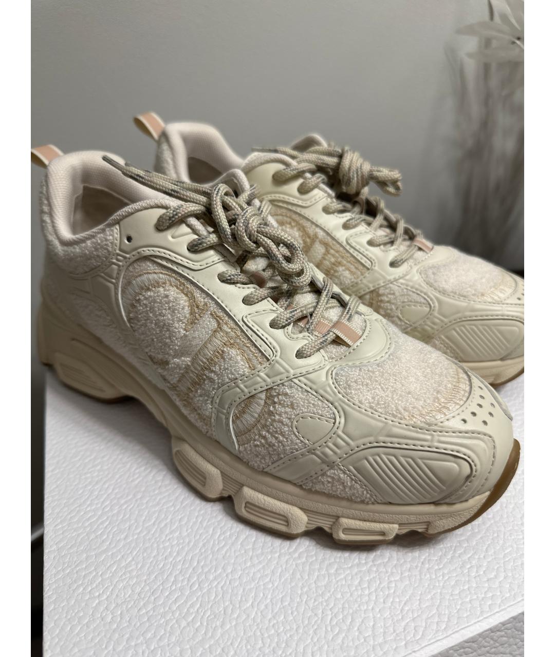 CHRISTIAN DIOR Бежевые текстильные кроссовки, фото 7