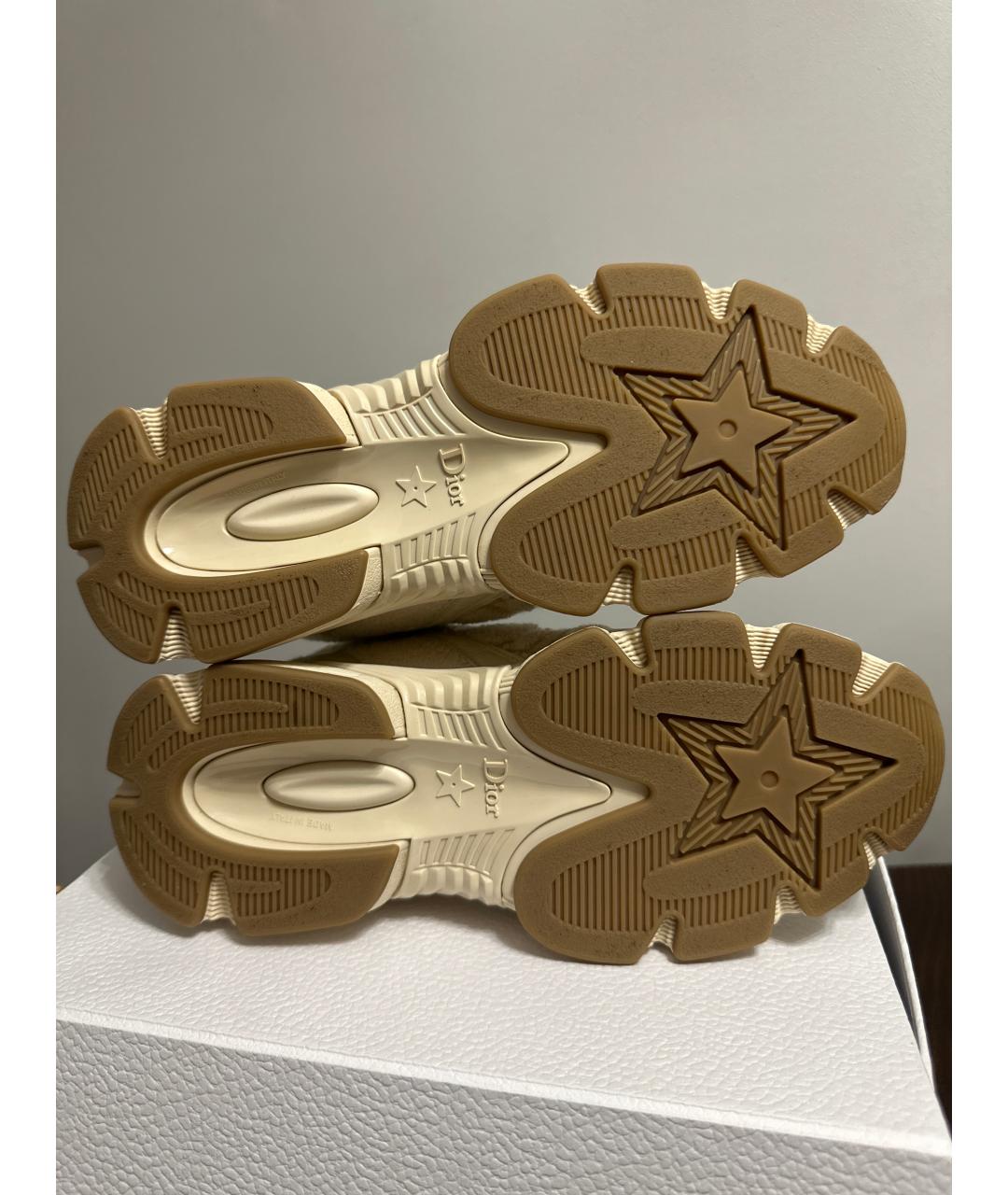 CHRISTIAN DIOR Бежевые текстильные кроссовки, фото 5