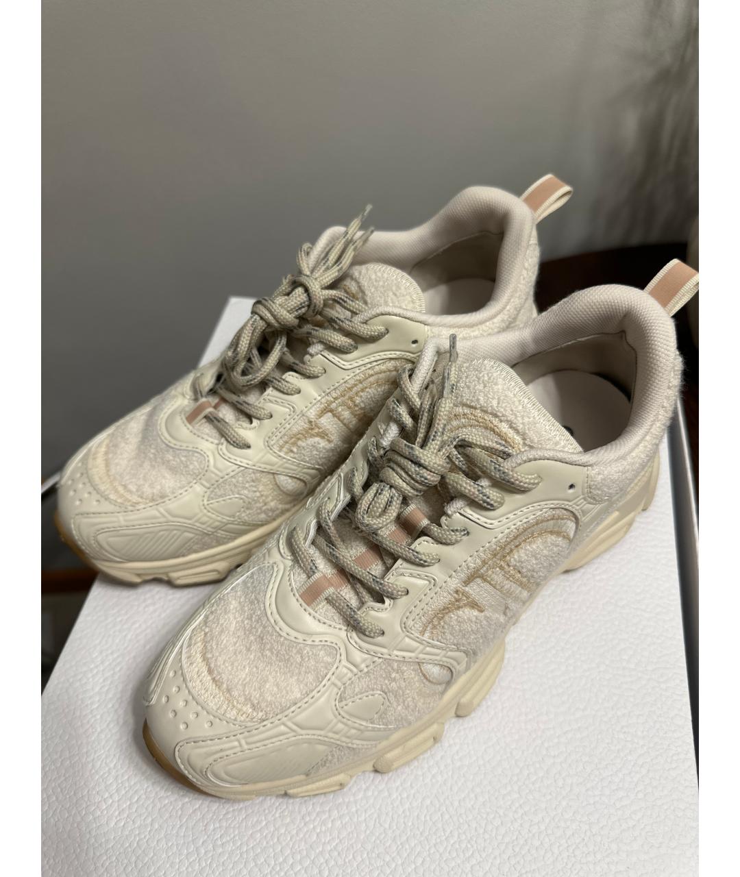 CHRISTIAN DIOR Бежевые текстильные кроссовки, фото 3