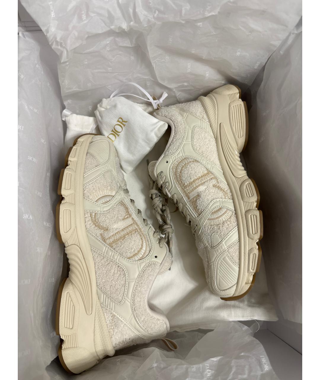 CHRISTIAN DIOR Бежевые текстильные кроссовки, фото 8