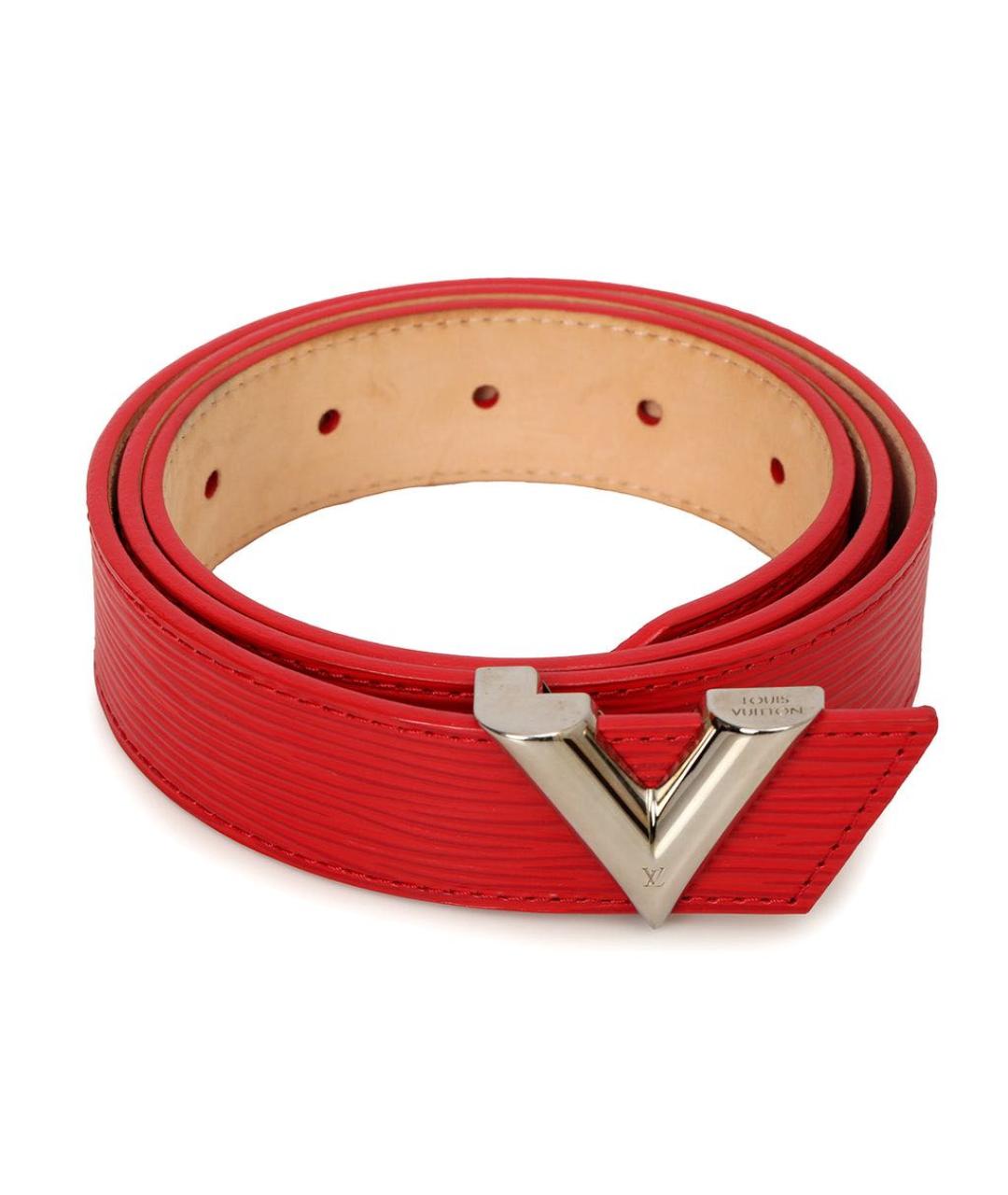 LOUIS VUITTON Красный кожаный ремень, фото 1