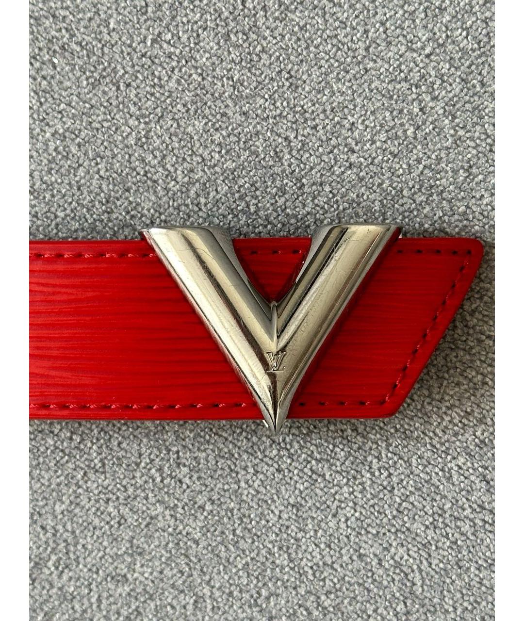 LOUIS VUITTON Красный кожаный ремень, фото 6