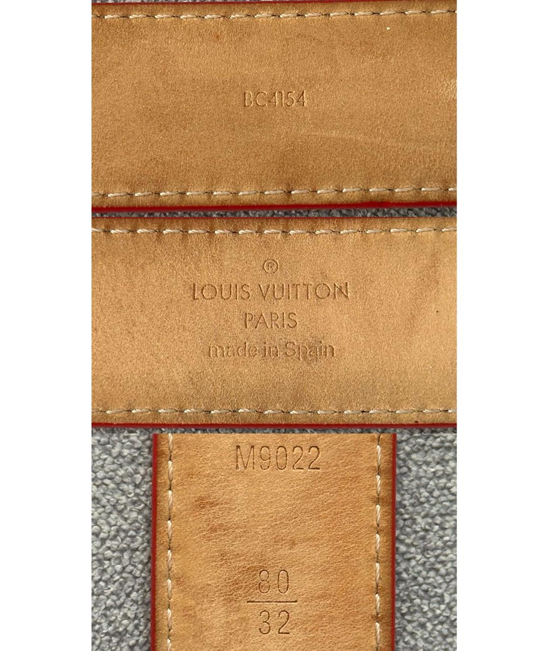 LOUIS VUITTON Красный кожаный ремень, фото 7