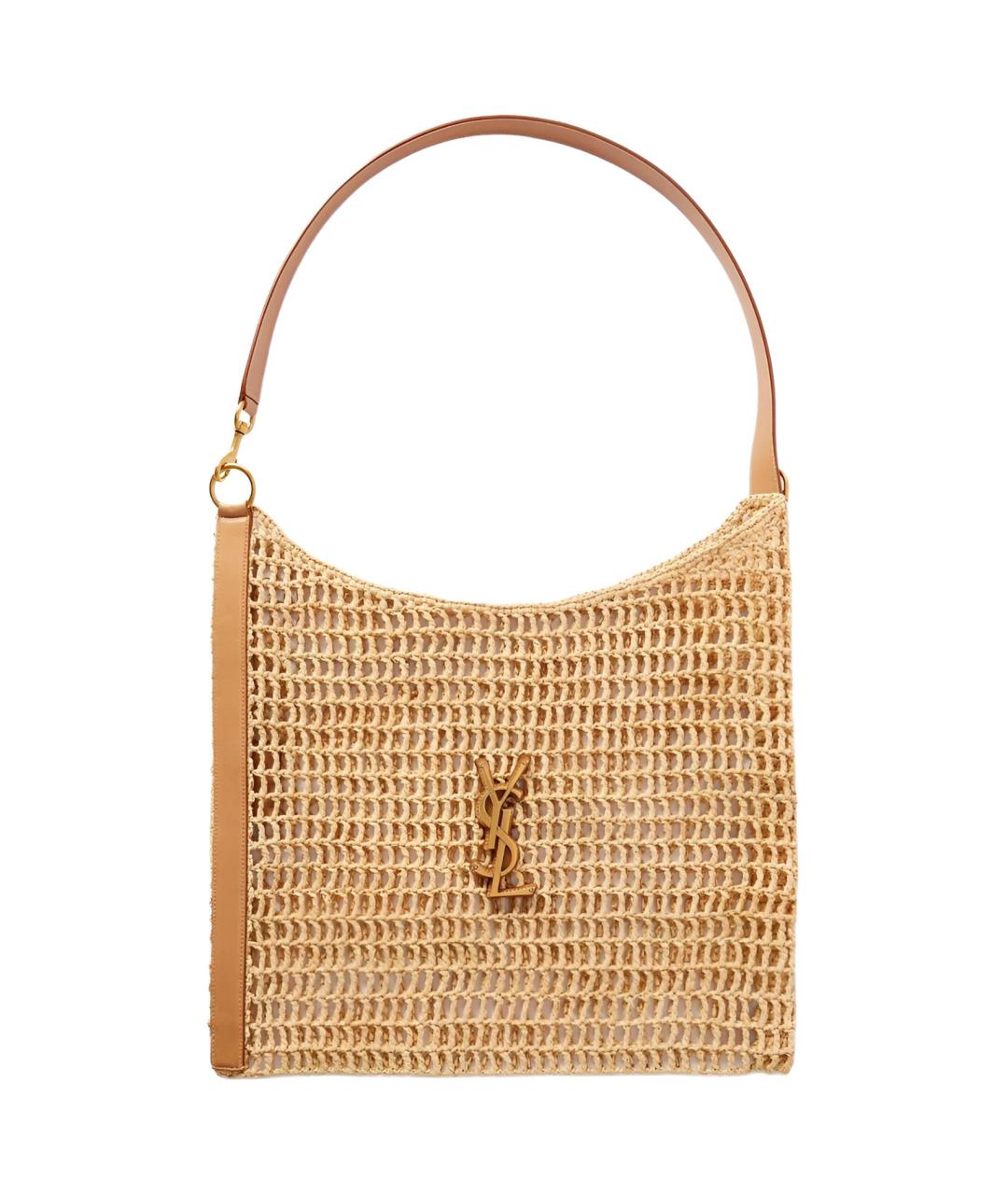 SAINT LAURENT Коричневая пелетеная сумка через плечо, фото 1