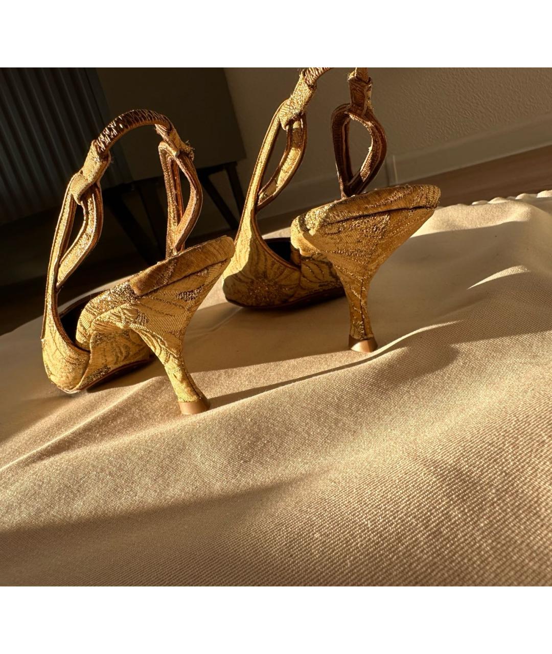 DOLCE&GABBANA Золотые босоножки, фото 5