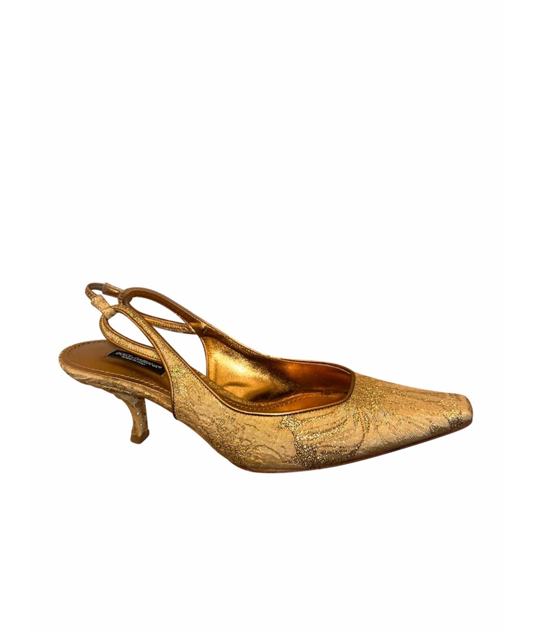 DOLCE&GABBANA Золотые босоножки, фото 1